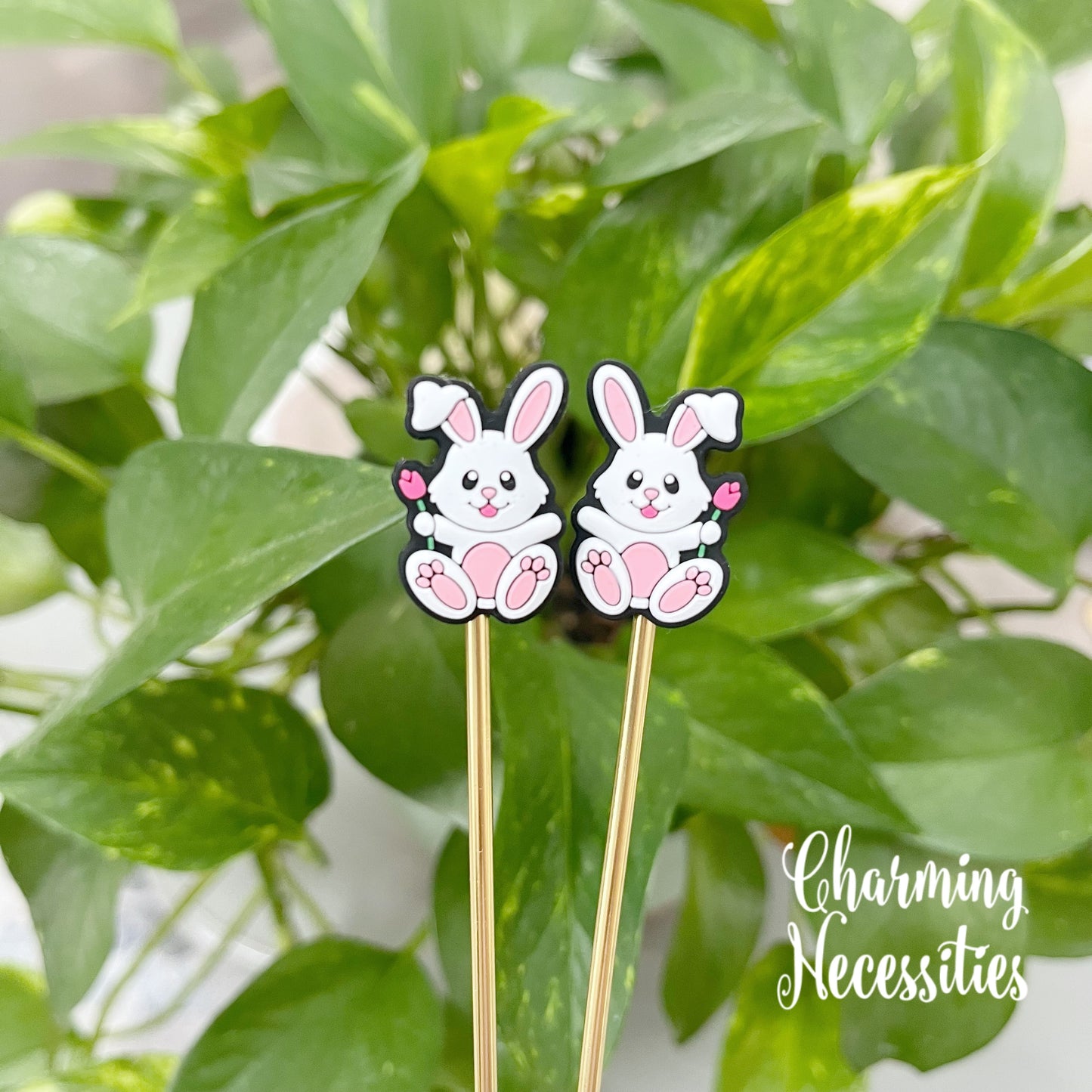 Stitch Stoppers, Easter Bunny, Set of 2, Knitting Accessories, Stitch Holders, Gifts for Knitters