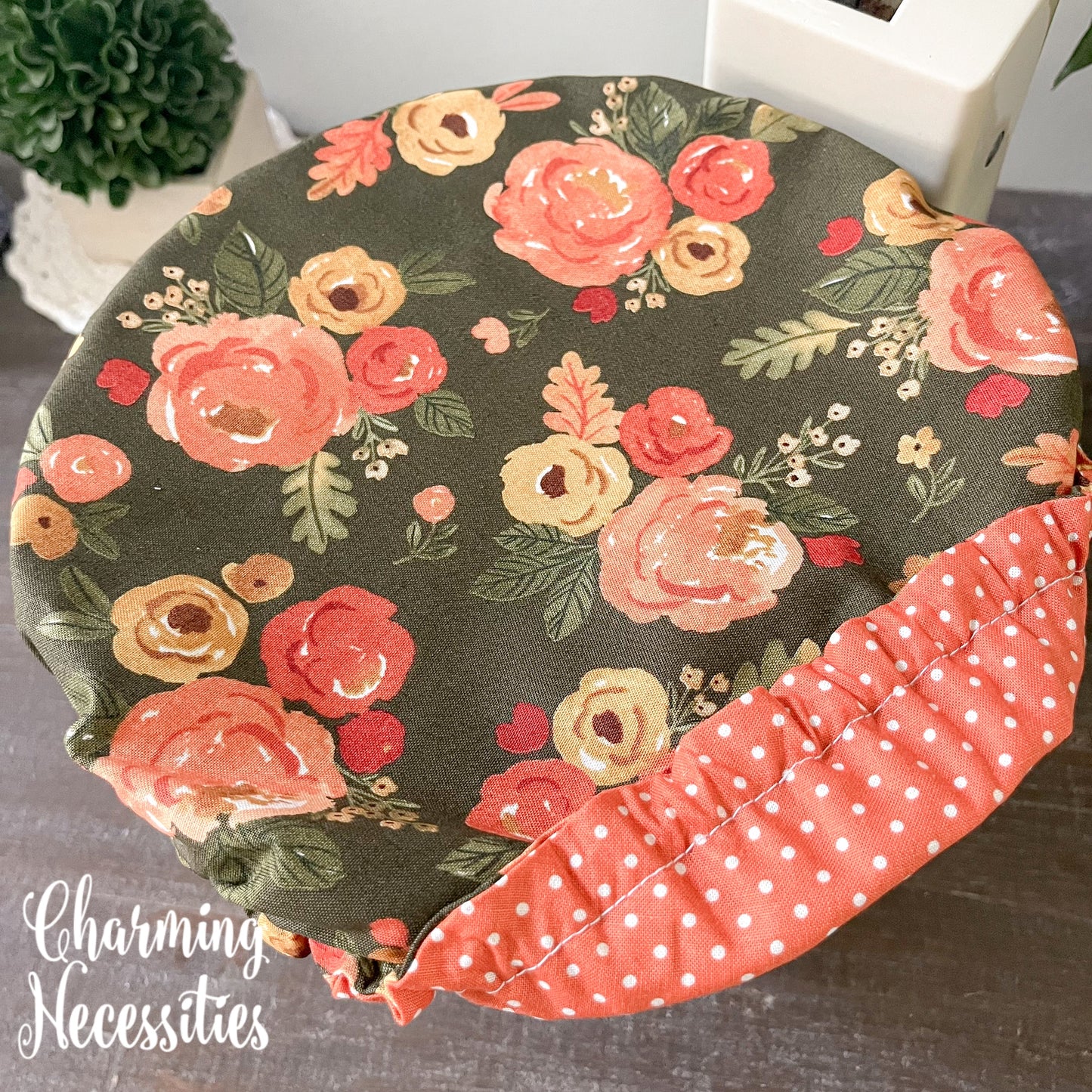 Reusable Fabric Bowl Covers – Cotton Covers for KitchenAid Mixers & Bread Baking, Fall Watercolor Floral