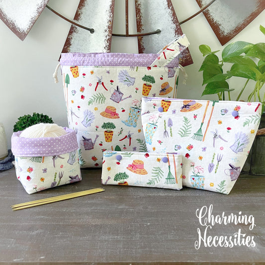 Knitting Project Bag Set, In the Garden
