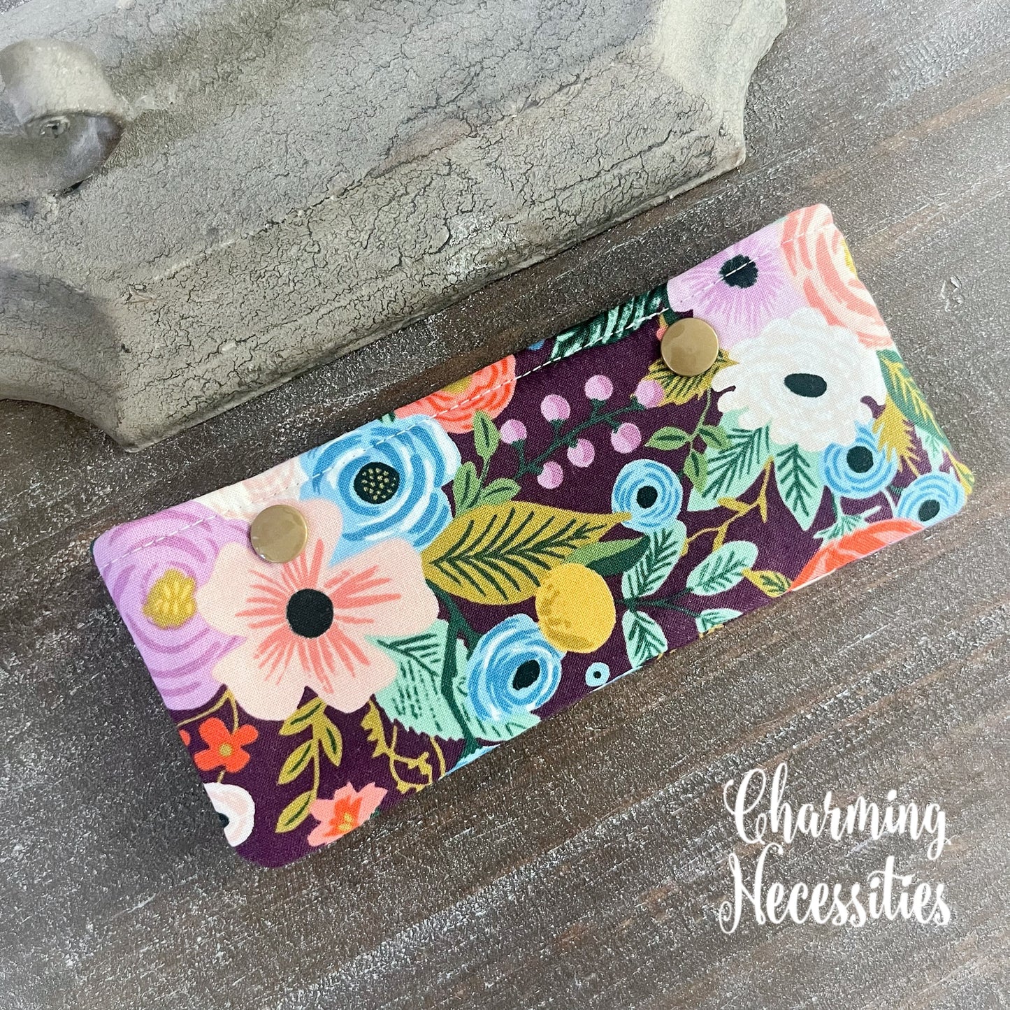 DPN Pouch, Rifle Paper Co Orchard Garden Party Burgandy,  Knitting Accessories Organization Notions