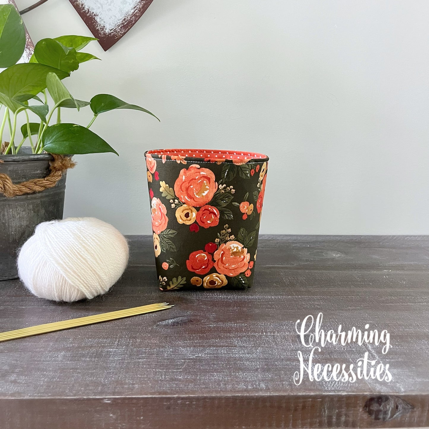 Knitting Project Bag Set, Fall Watercolor Floral