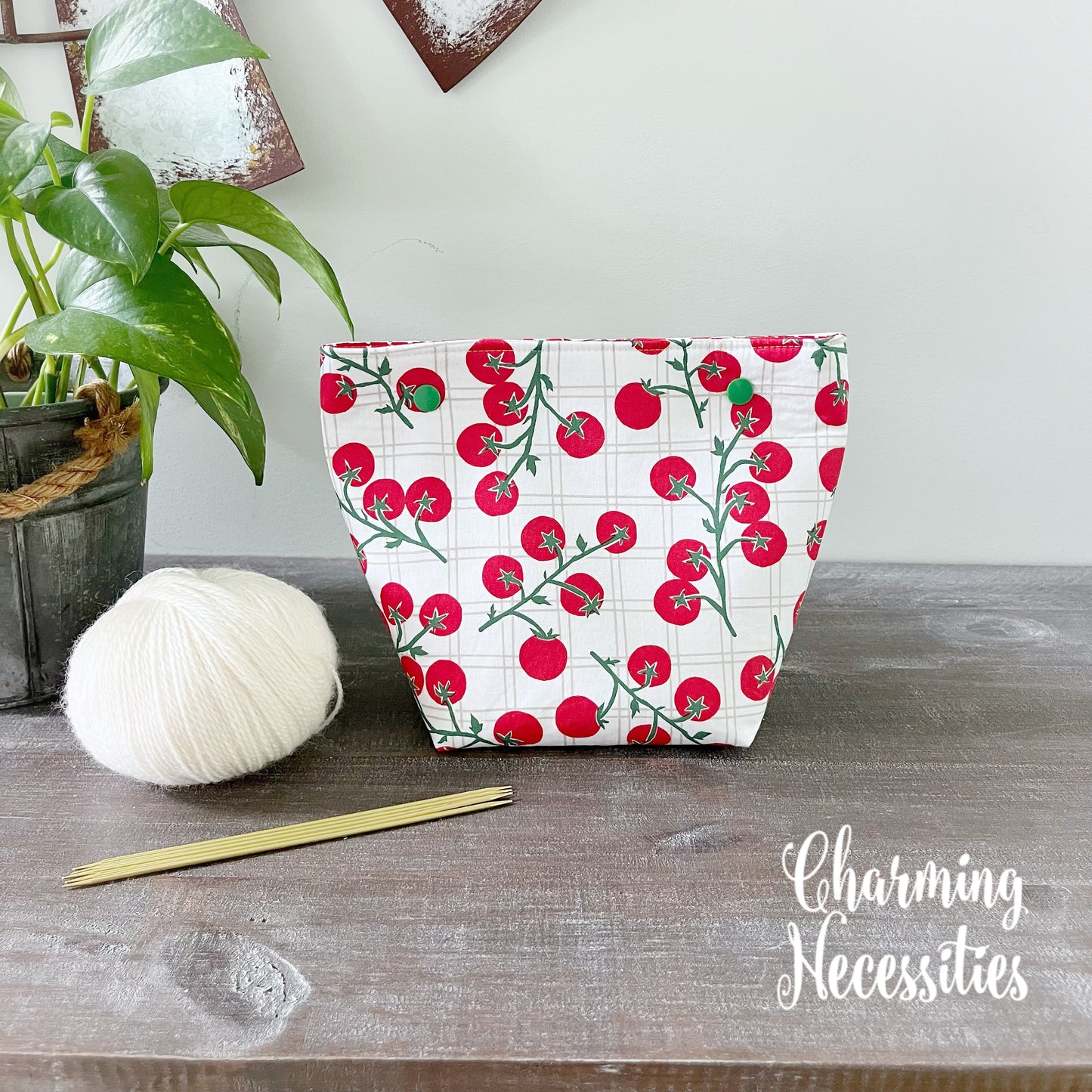 Knitting Project Bag Set, Tomato Garden