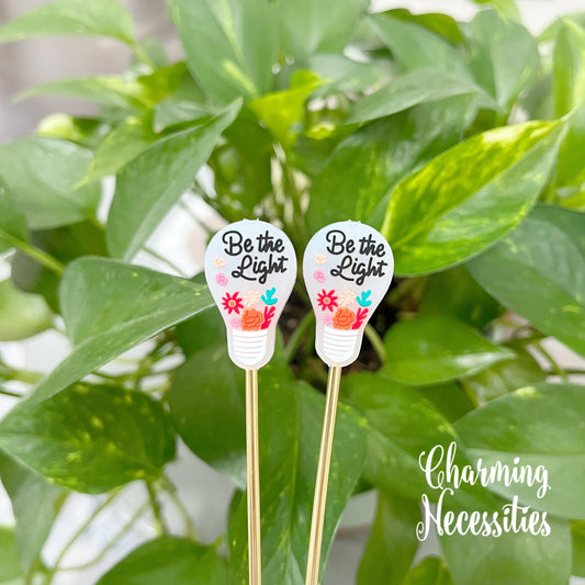 Stitch Stoppers, Be The Light, Set of 2, Knitting Accessories, Stitch Holders, Gifts for Knitters