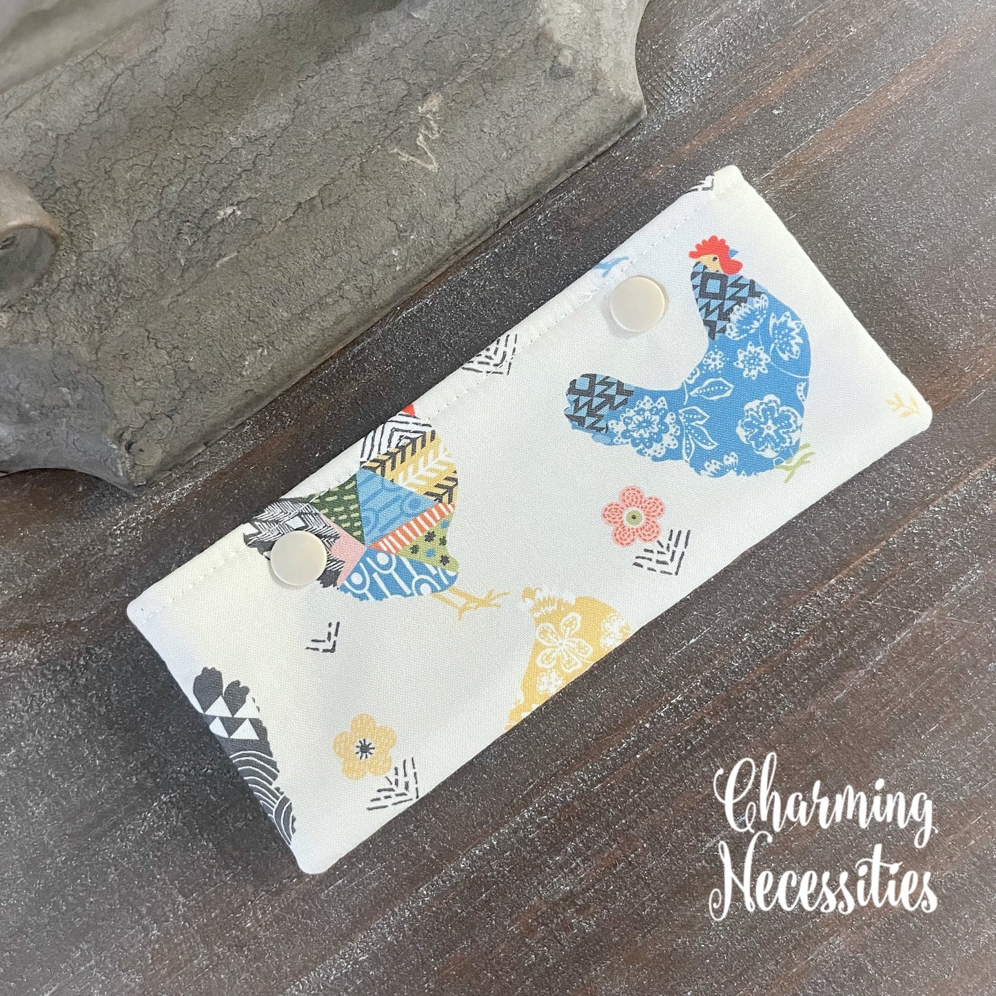 Knitting Project Bag Set, Floral Chickens