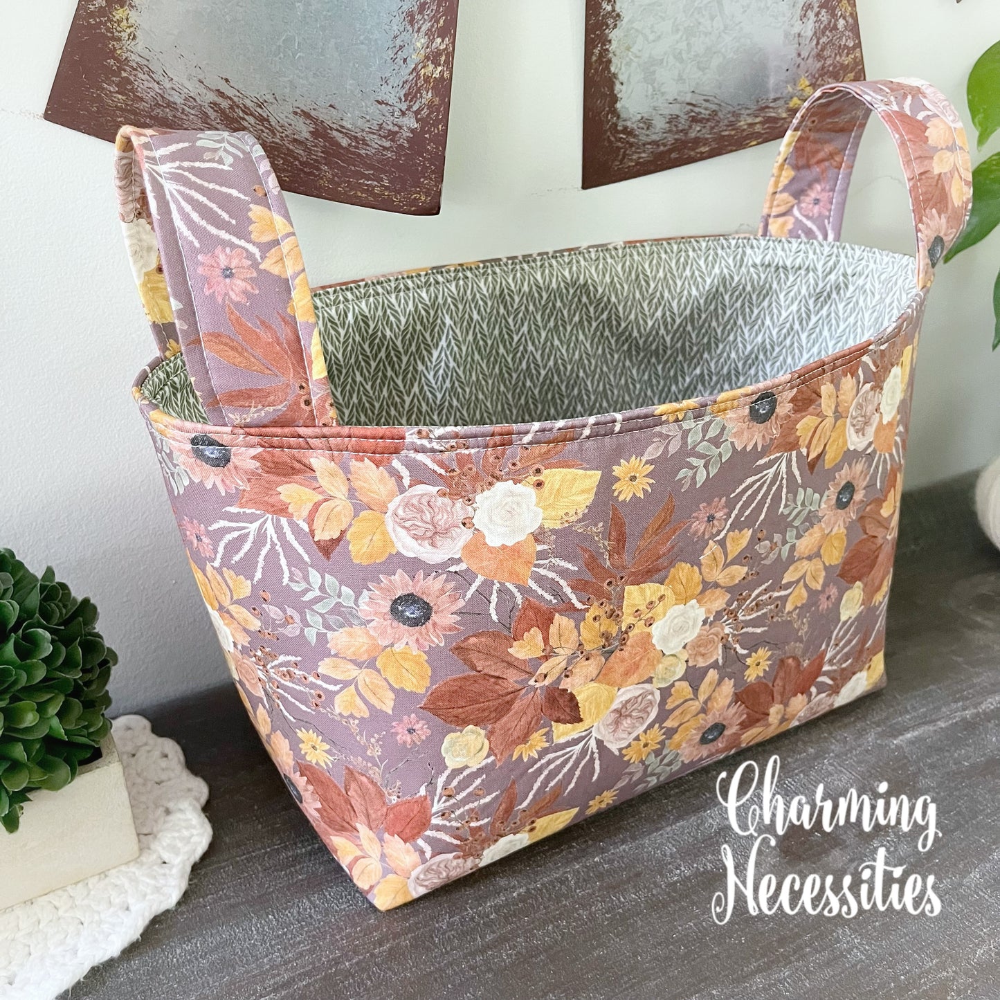 Yarn Storage Basket, Autumn Evening, Knitting Accessories