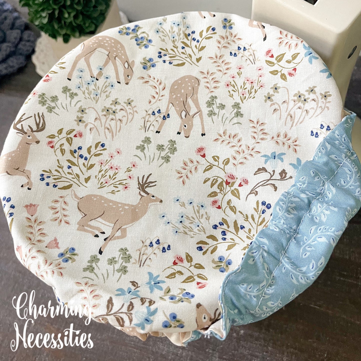 Reusable Fabric Bowl Covers – Cotton Covers for KitchenAid Mixers & Bread Baking, Woodland Meadow