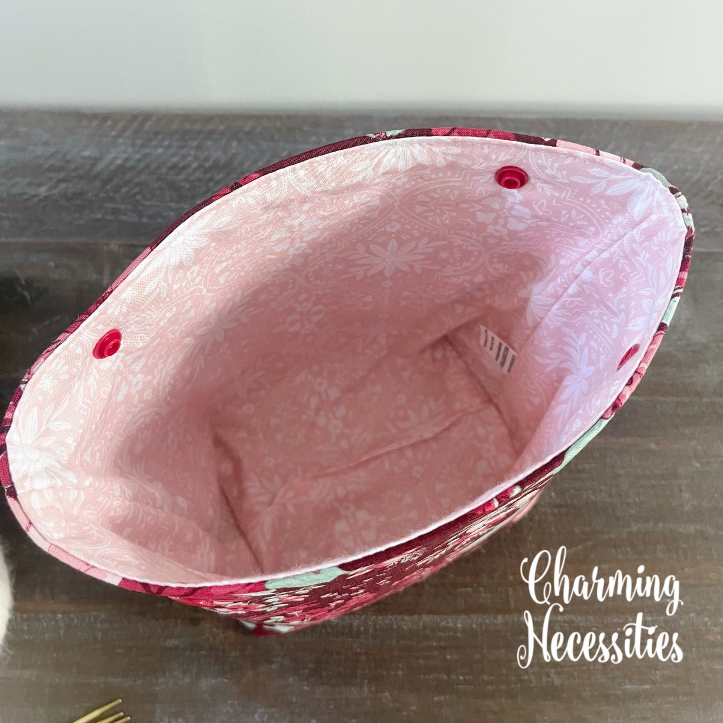 Knitting Project Bag Set, Ruby Blossoms Floral