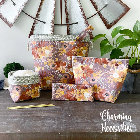 Knitting Project Bag Set, Autumn Evening