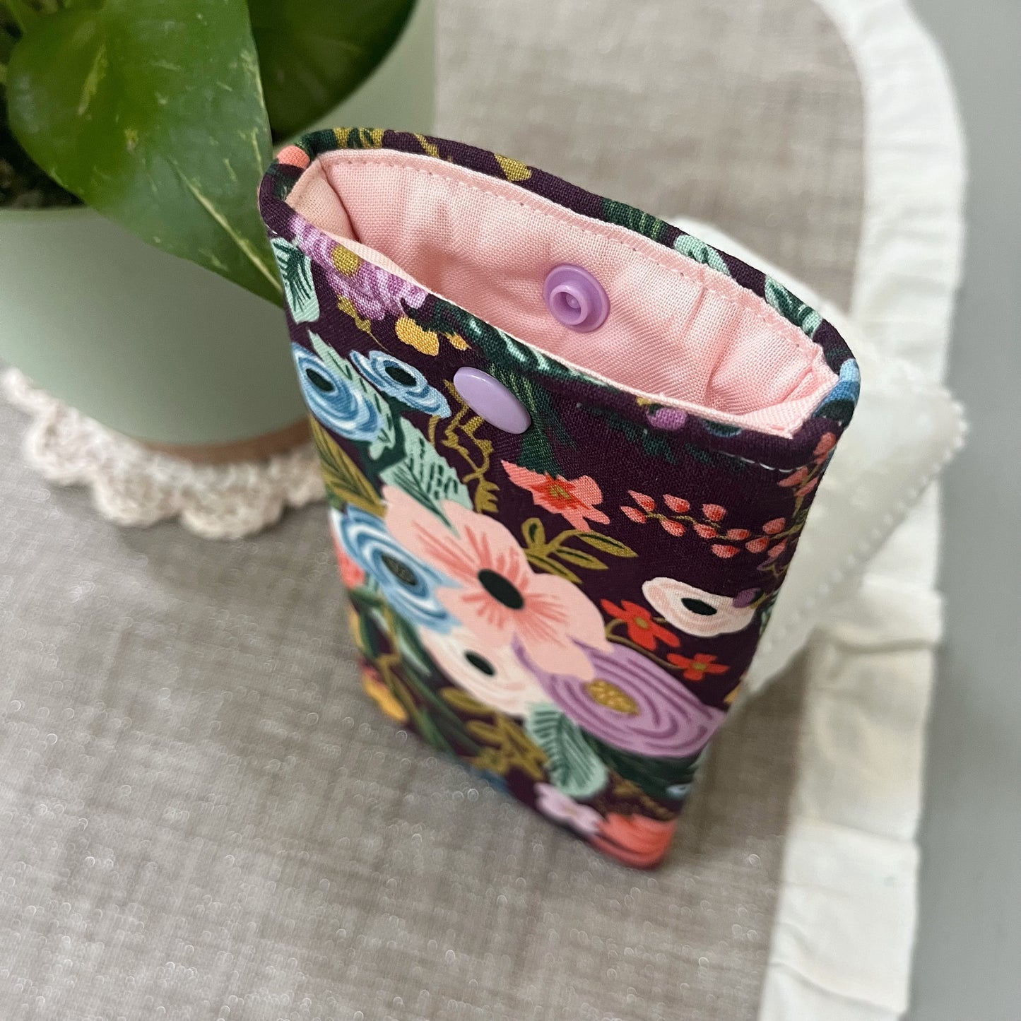 Padded Glasses Case, Rifle Paper Co Orchard Burgandy