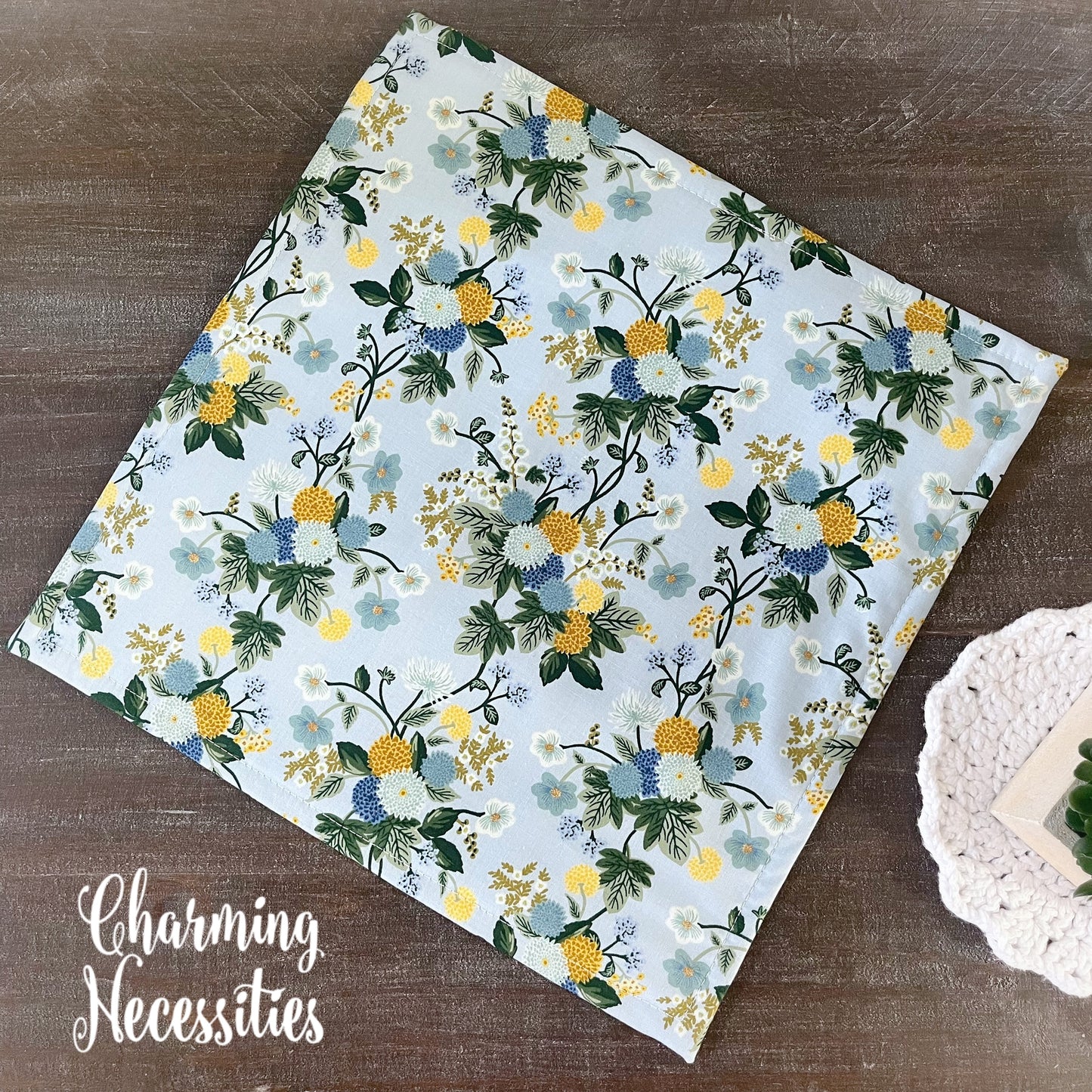 Cross Stitch Embroidery Project Bag, Rifle Paper Co Dahlia Blue