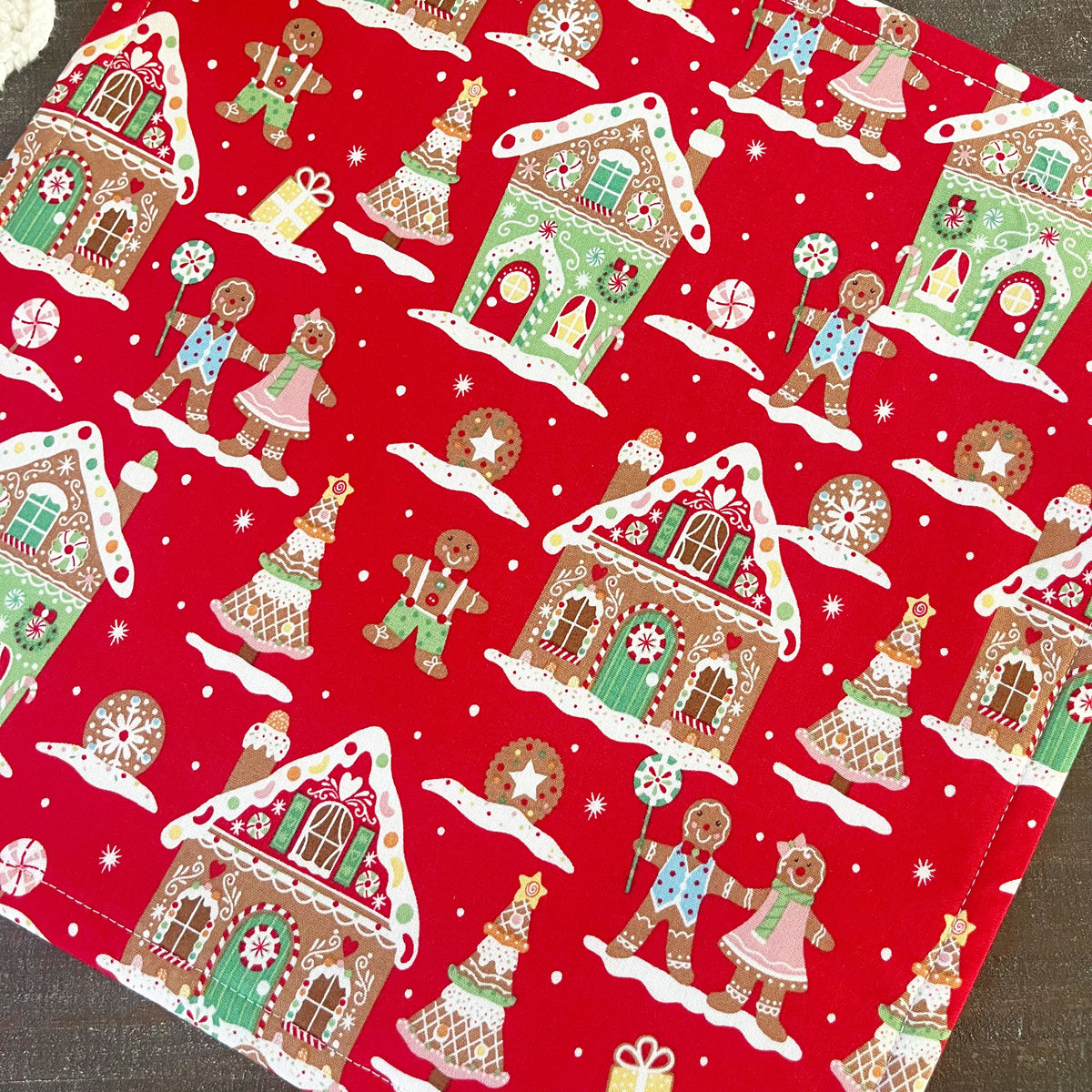 Gingerbread Village Cross Stitch Embroidery Project Bag
