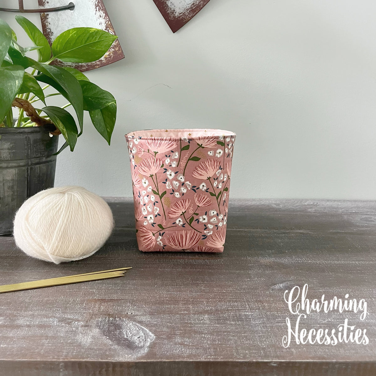 Blush Meadow Yarn Bowl Cozy, Yarn Organizer