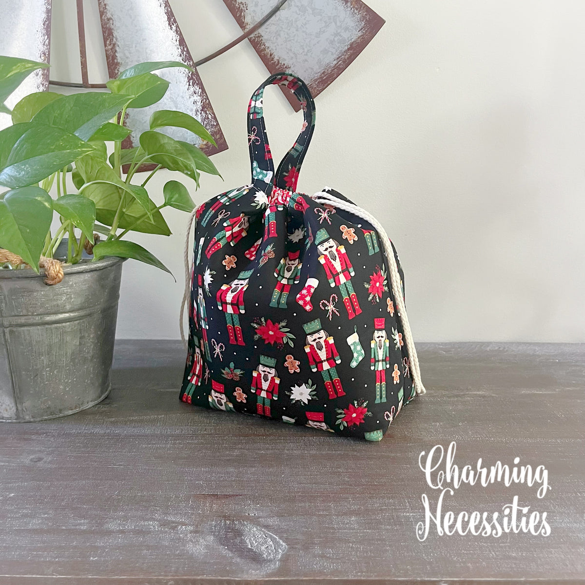 Nutcracker Magic Knitting Project Bag, Drawstring Tote