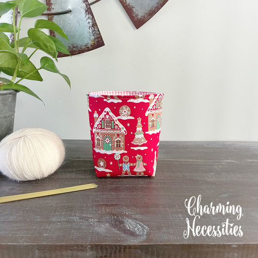 Gingerbread Village Yarn Bowl Cozy, Yarn Organizer