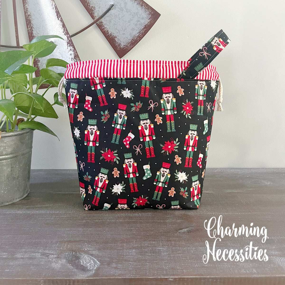 Nutcracker Magic Knitting Project Bag, Drawstring Tote