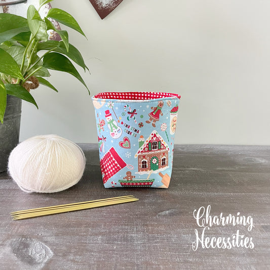 Cookies for Santa Yarn Bowl Cozy, Yarn Organizer