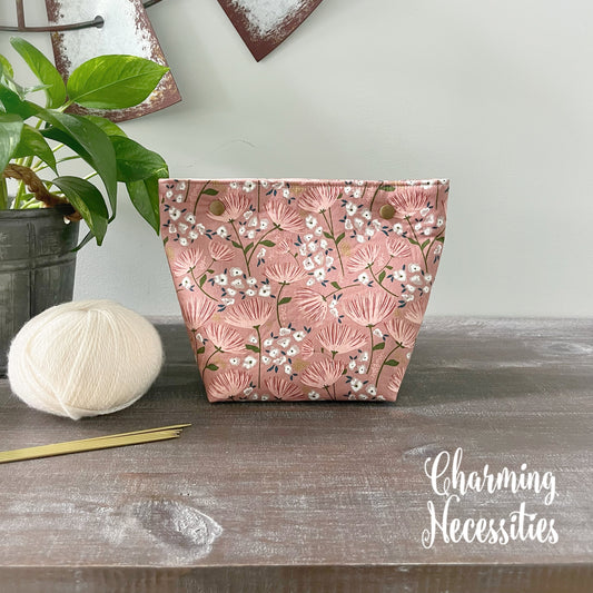 Blush Meadow Small Snap Project Bag