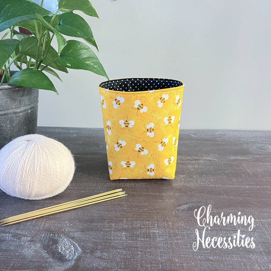 Bumble Bees Yarn Bowl Cozy, Yarn Organizer